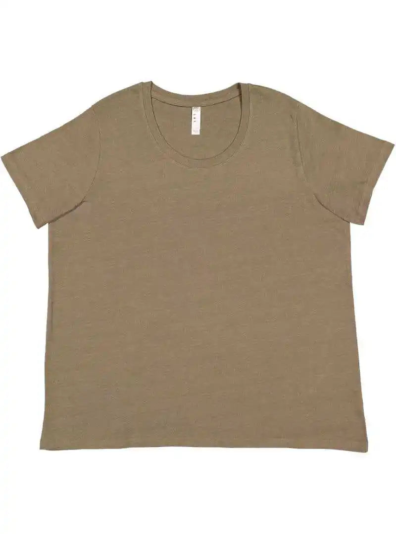 Lat 3816 Curvy Collection Women’s Fine Jersey Tee - Vintage Military Green
