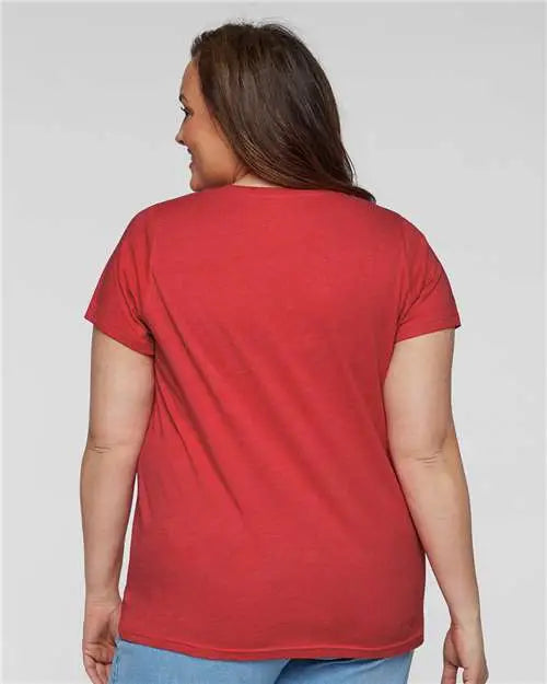 Lat 3816 Curvy Collection Women’s Fine Jersey Tee - Vintage Red