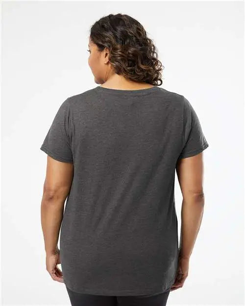 Lat 3816 Curvy Collection Women’s Fine Jersey Tee - Vintage Smoke