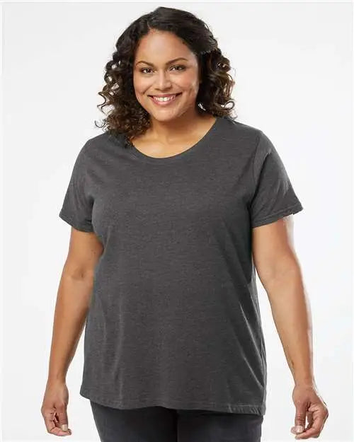 Lat 3816 Curvy Collection Women’s Fine Jersey Tee - Vintage Smoke