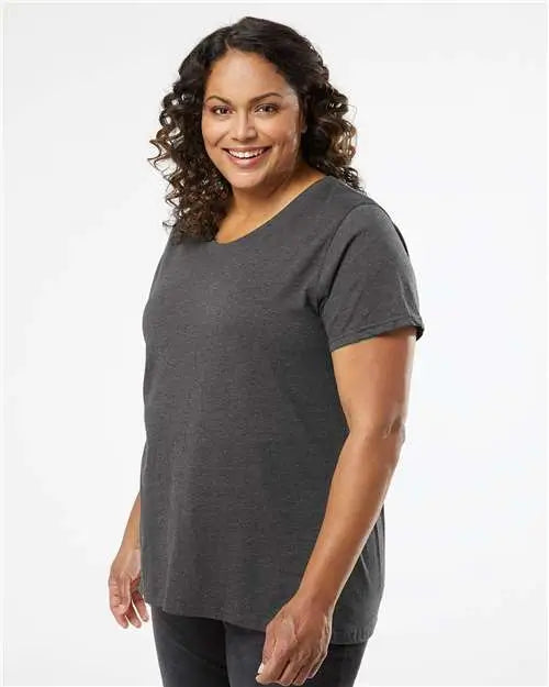 Lat 3816 Curvy Collection Women’s Fine Jersey Tee - Vintage Smoke
