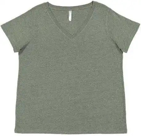 Lat 3817 Curvy Collection Women’s Fine Jersey V-neck Tee - Bamboo Blackout