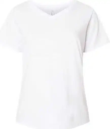 Lat 3817 Curvy Collection Women’s Fine Jersey V-neck Tee - Blended White