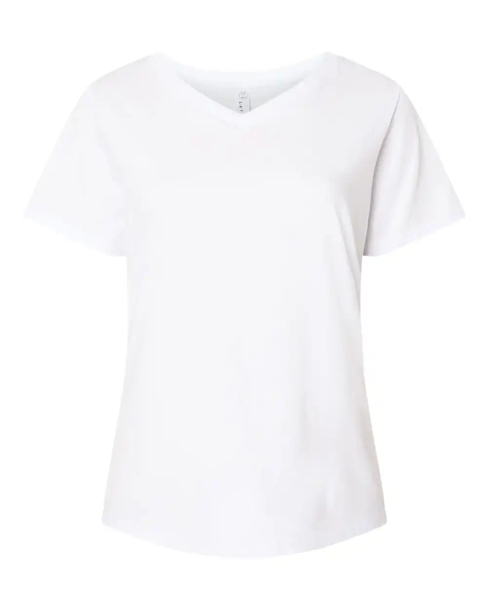 Lat 3817 Curvy Collection Women’s Fine Jersey V-neck Tee - Blended White - 1 - 14/16