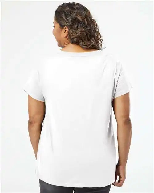Lat 3817 Curvy Collection Women’s Fine Jersey V-neck Tee - Blended White