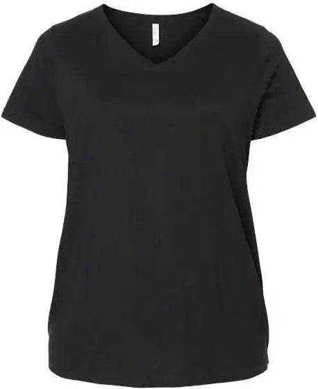 Lat 3817 Curvy Collection Women’s Fine Jersey V-neck Tee - Blended Black