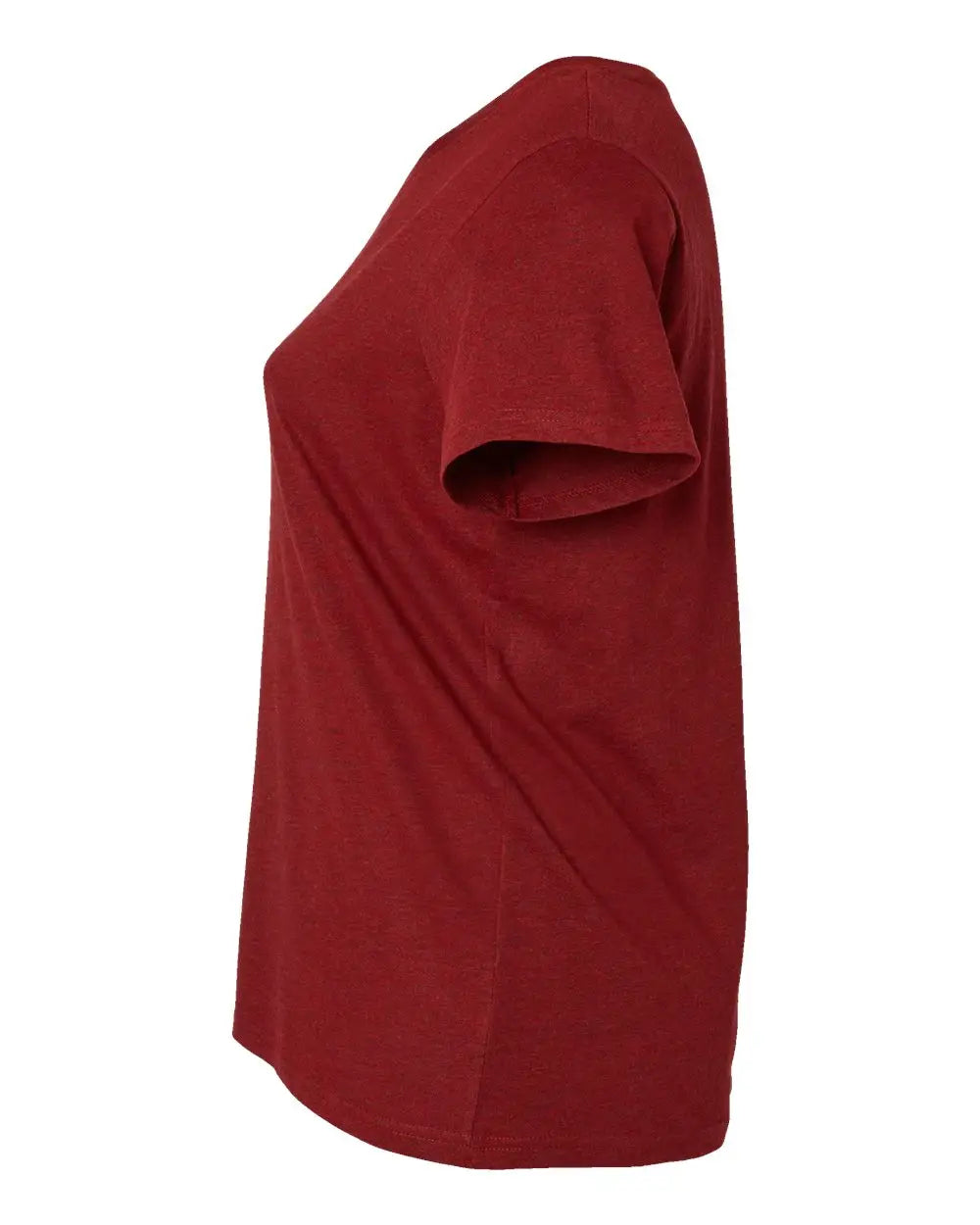 Lat 3817 Curvy Collection Women’s Fine Jersey V-neck Tee - Cardinal Blackout