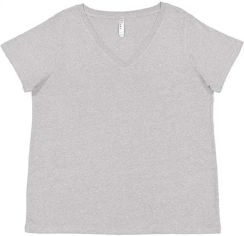 Lat 3817 Curvy Collection Women’s Fine Jersey v Neck Tee Heather