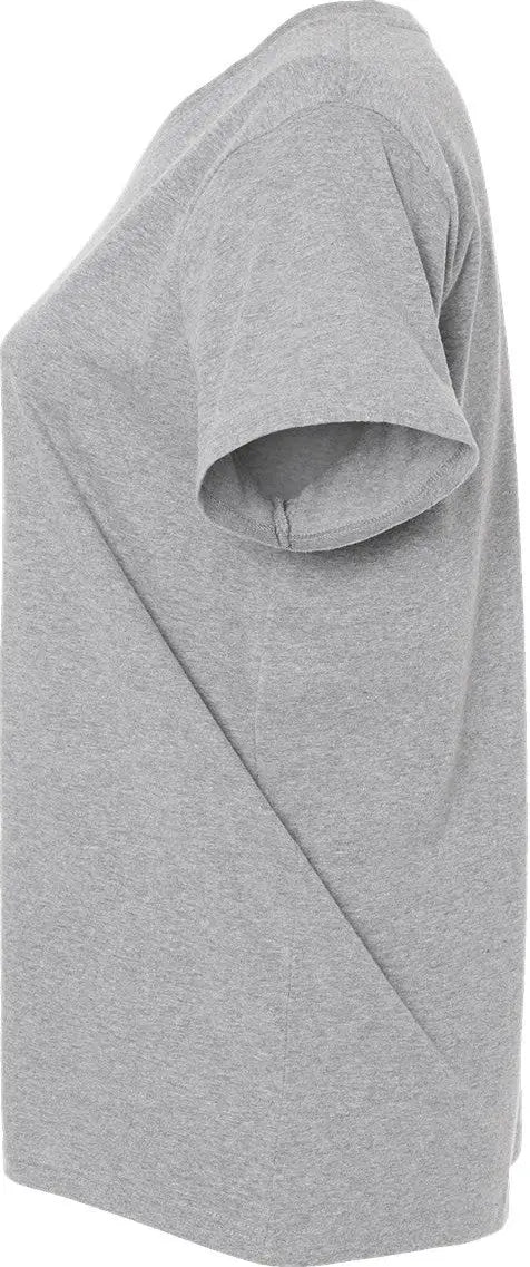 Lat 3817 Curvy Collection Women’s Fine Jersey V-neck Tee - Heather