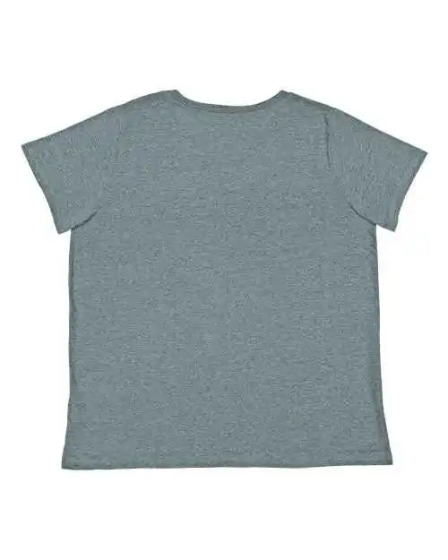 Lat 3817 Curvy Collection Women’s Fine Jersey V-neck Tee - Ice Blackout