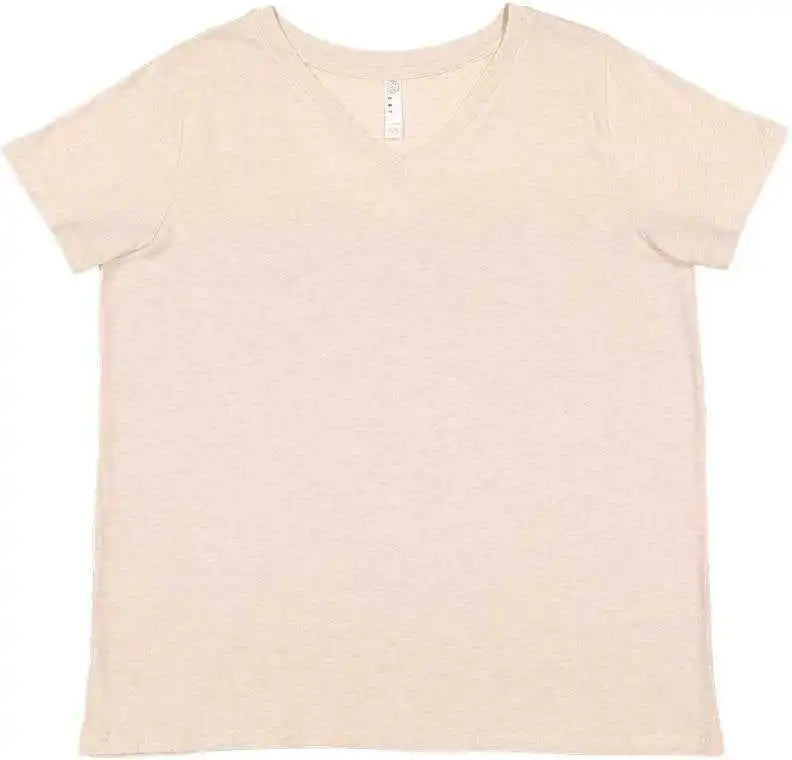 Lat 3817 Curvy Collection Women’s Fine Jersey V-neck Tee - Natural Heather