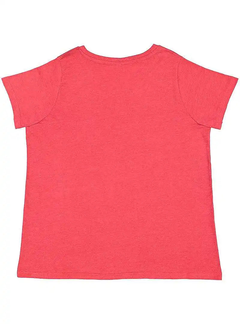 Lat 3817 Curvy Collection Women’s Fine Jersey V-neck Tee - Vintage Red
