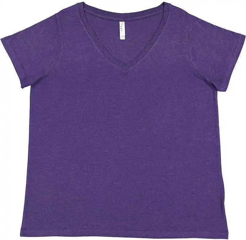 Lat 3817 Curvy Collection Women’s Fine Jersey V-neck Tee - Vintage Purple
