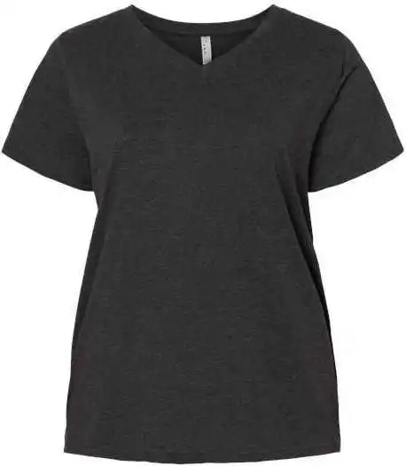 Lat 3817 Curvy Collection Women’s Fine Jersey v Neck Tee Vintage Smoke