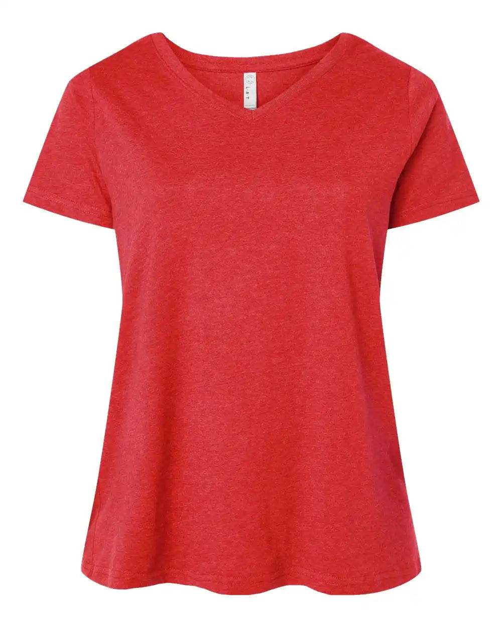 Lat 3817 Curvy Collection Women’s Fine Jersey V-neck Tee - Vintage Red - 1 - 14/16