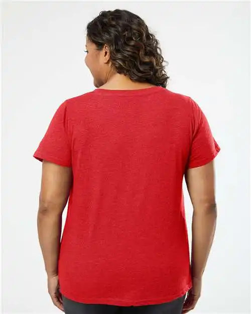 Lat 3817 Curvy Collection Women’s Fine Jersey V-neck Tee - Vintage Red