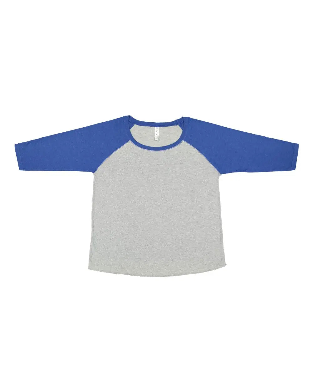 Lat 3830 Curvy Collection Women’s Baseball Three-quarter Sleeve Tee - Vintage Heather Royal - 1 - 14/16