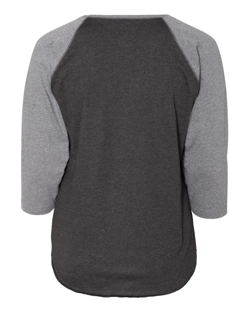 Lat 3830 Curvy Collection Women’s Baseball Three-quarter Sleeve Tee - Vintage Smoke Granite Heather - Dark Gray / 1