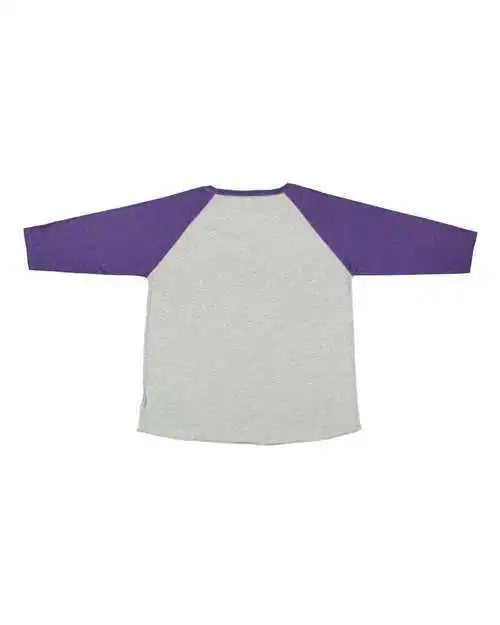Lat 3830 Curvy Collection Women’s Baseball Three Quarter Sleeve Tee Vintage Heather Purple