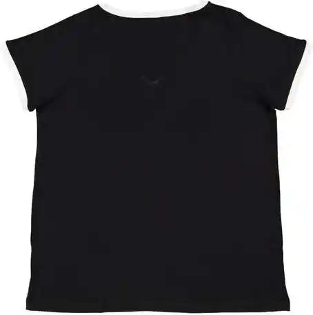 Lat 3832 Women’s Curvy Retro Ringer Premium Jersey V-neck Tee - Black White