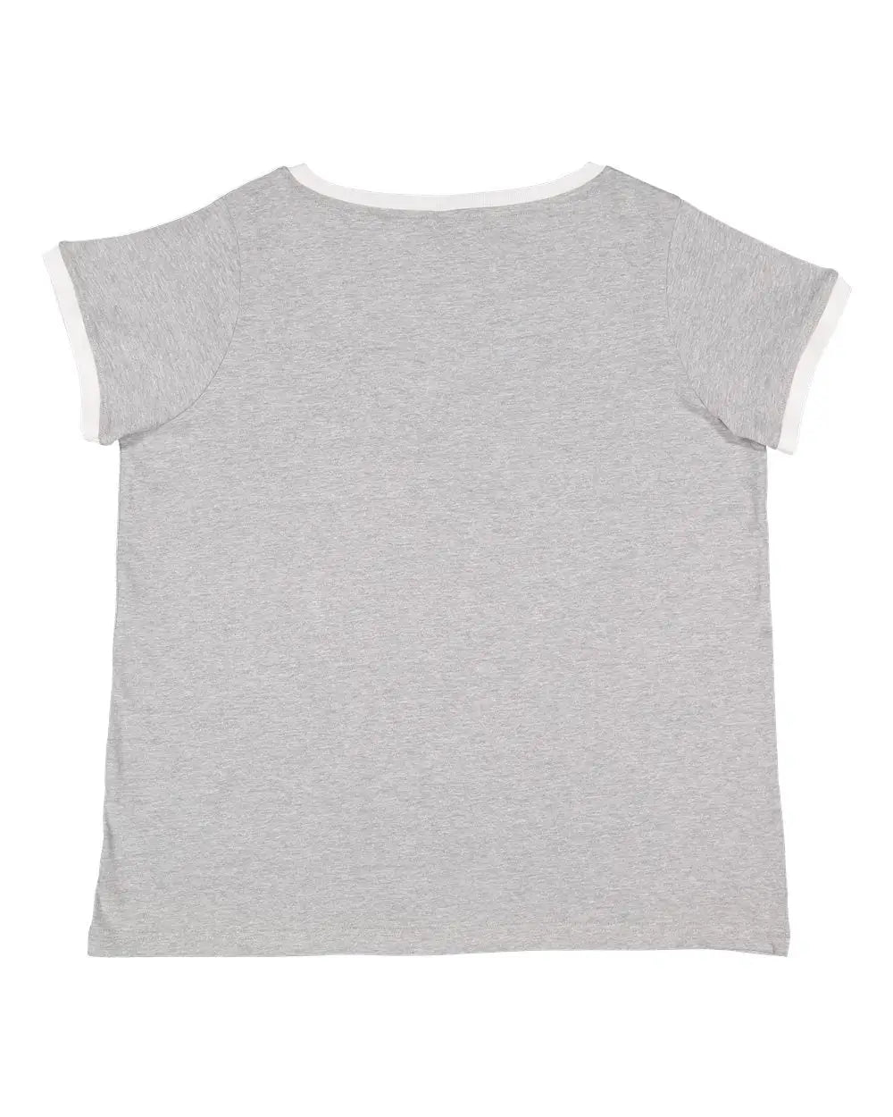 Lat 3832 Women’s Curvy Retro Ringer Premium Jersey V-neck Tee - Heather White
