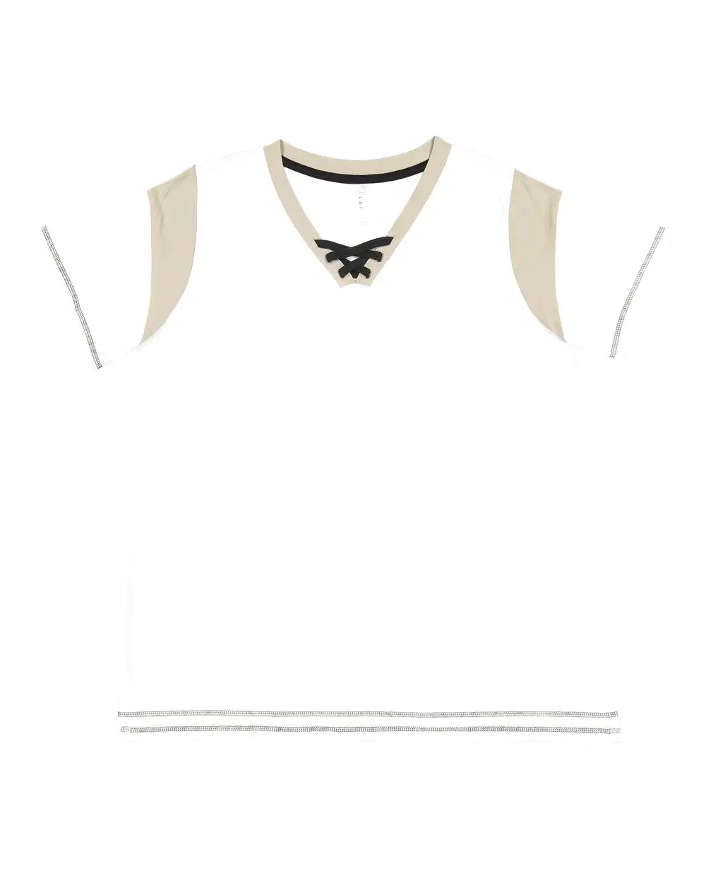 Lat 3833 Women’s Curvy Lace Up Fine Jersey Tee - White Titanium Black - Gray / 1 - 14/16