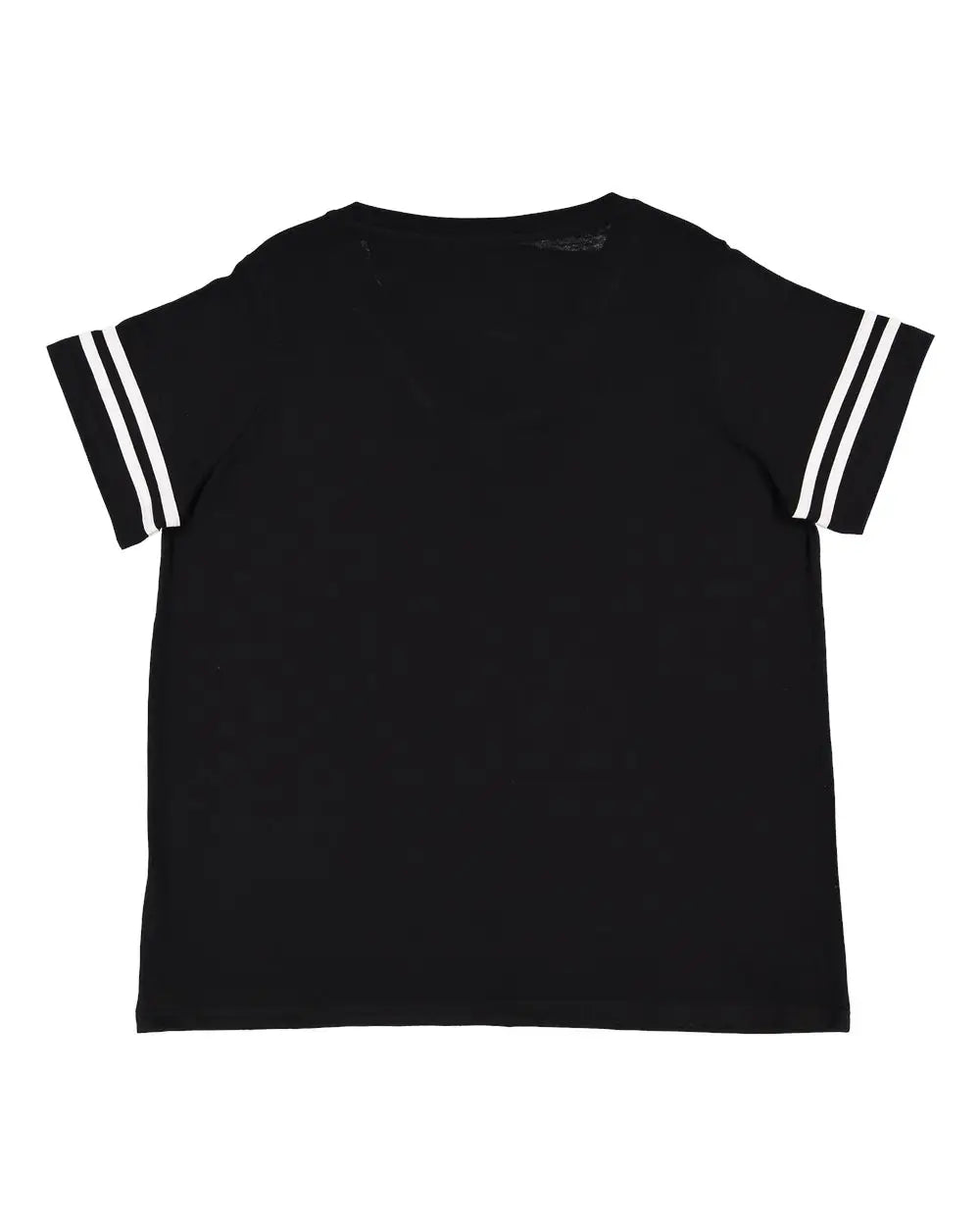 Lat 3837 Curvy Collection Women’s Vintage Football T-shirt - Black Solid White