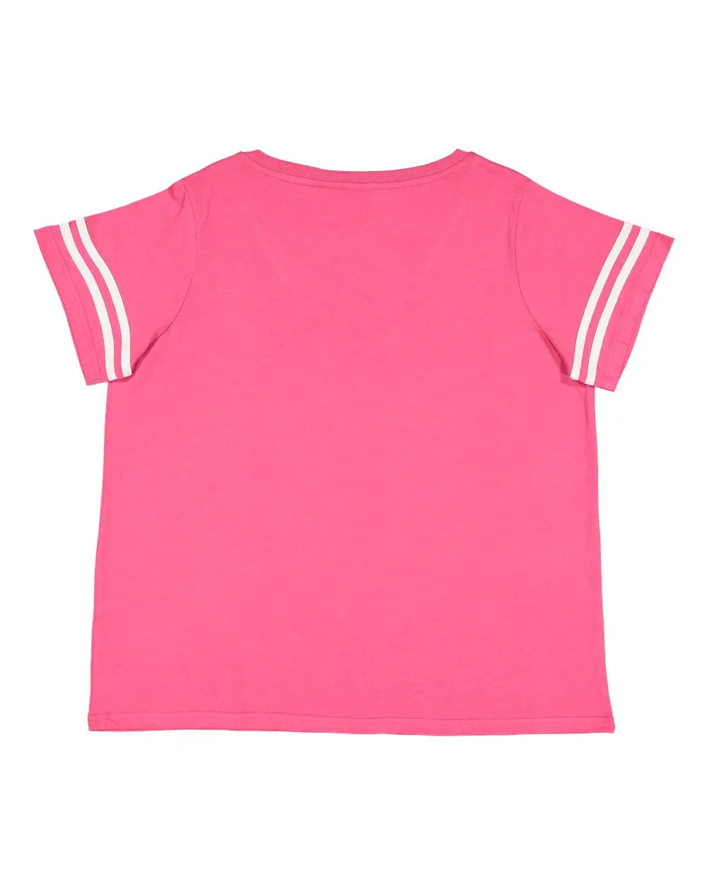 Lat 3837 Curvy Collection Women’s Vintage Football T-shirt - Hot Pink White