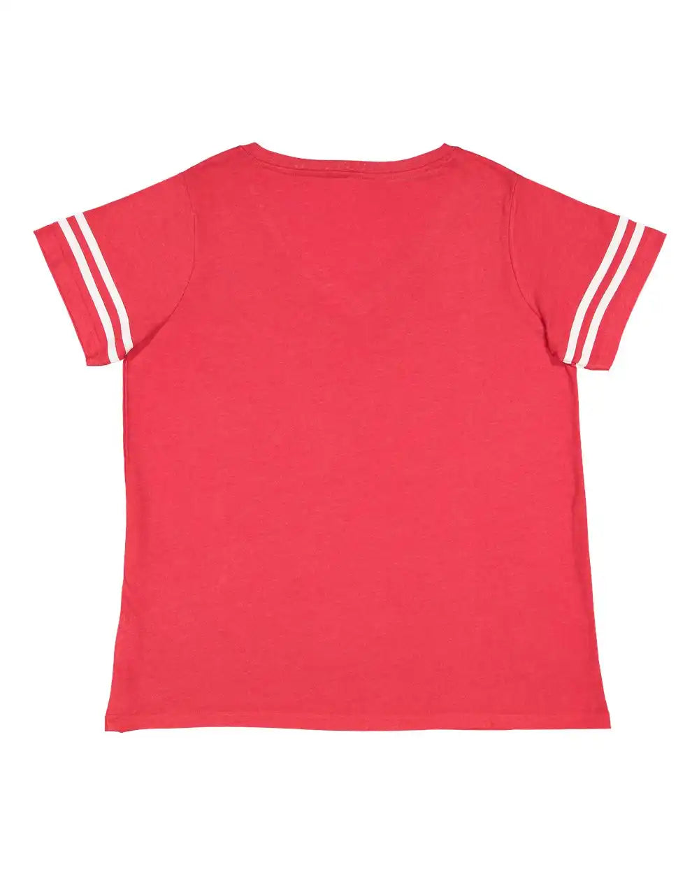 Lat 3837 Curvy Collection Women’s Vintage Football T-shirt - Red White - Red/ / 1 - 14/16