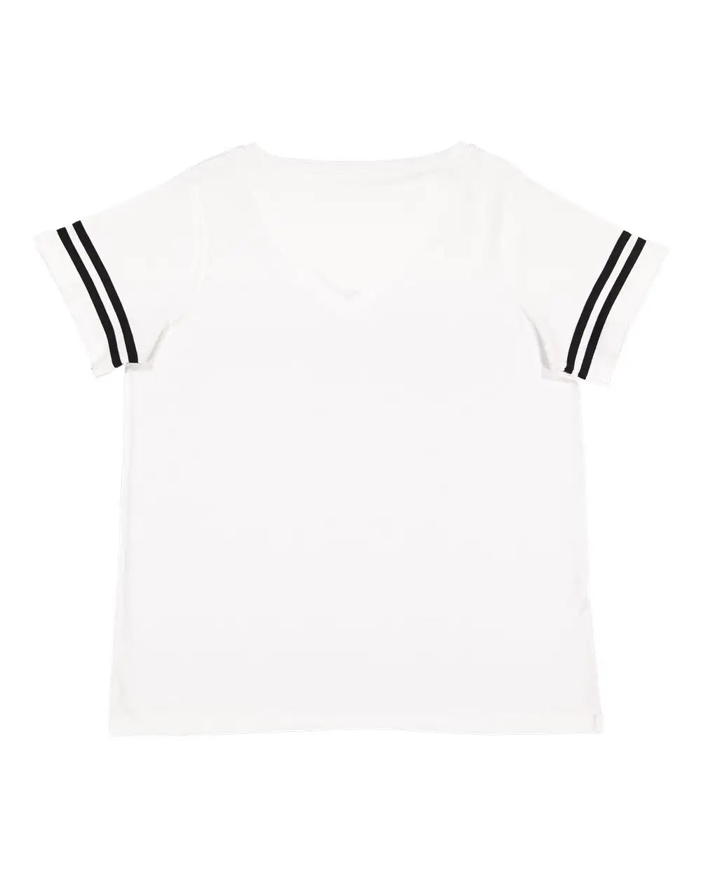 Lat 3837 Curvy Collection Women’s Vintage Football T-shirt - White Solid Black