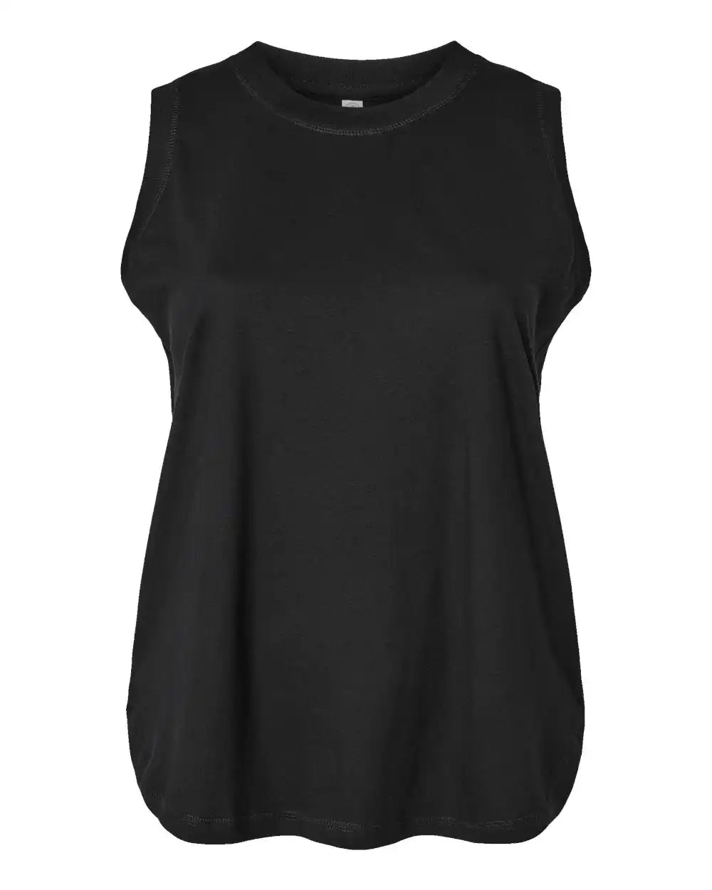 Lat 3892 Women’s Curvy Relaxed Fine Jersey Tank - Black - 1 - 14/16