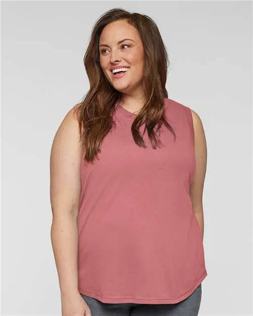 Lat 3892 Women’s Curvy Relaxed Fine Jersey Tank - Mauvelous