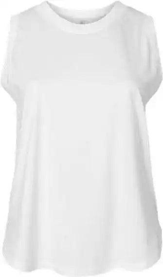 Lat 3892 Women’s Curvy Relaxed Fine Jersey Tank White