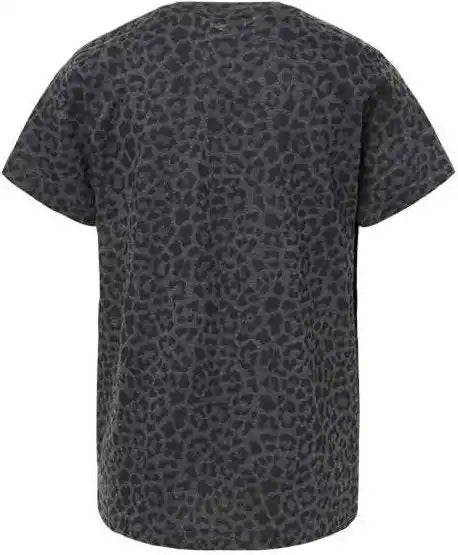 Lat 6101 Youth Fine Jersey Tee - Black Leopard