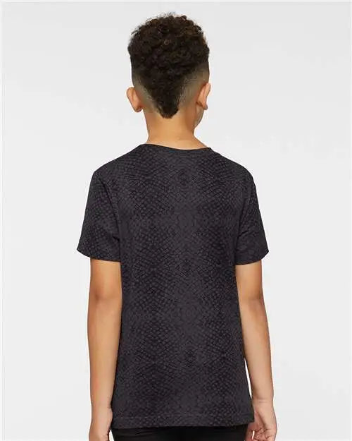 Lat 6101 Youth Fine Jersey Tee - Black Reptile