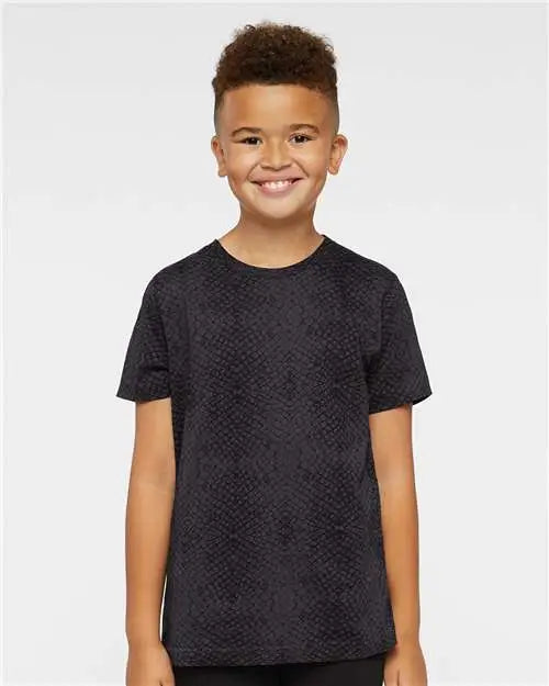 Lat 6101 Youth Fine Jersey Tee - Black Reptile