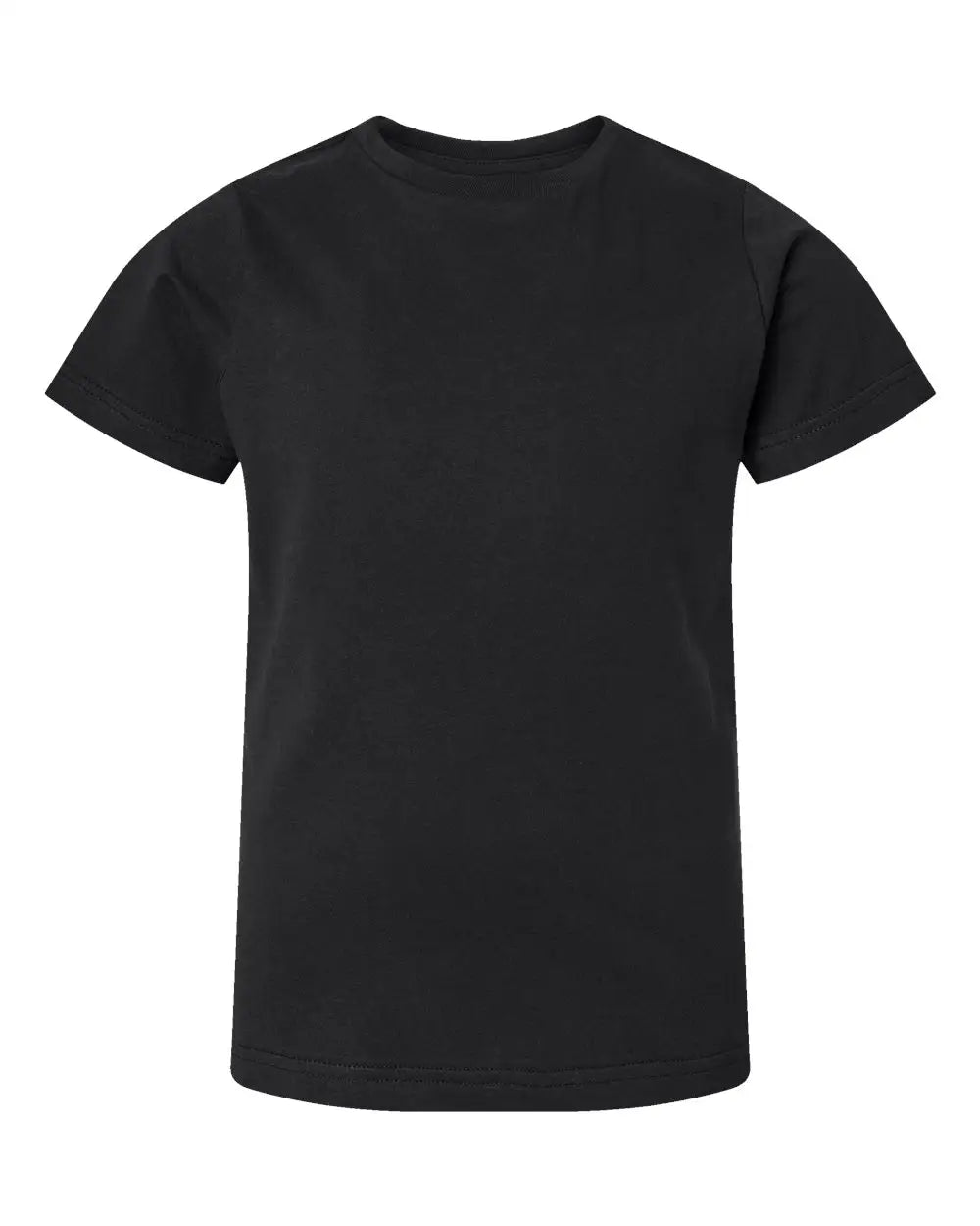 Lat 6101 Youth Fine Jersey Tee - Black - Xs