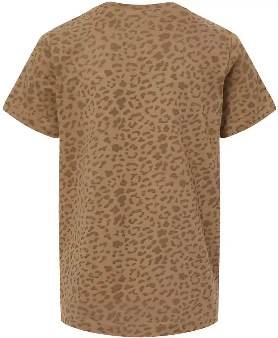 Lat 6101 Youth Fine Jersey Tee - Brown Leopard