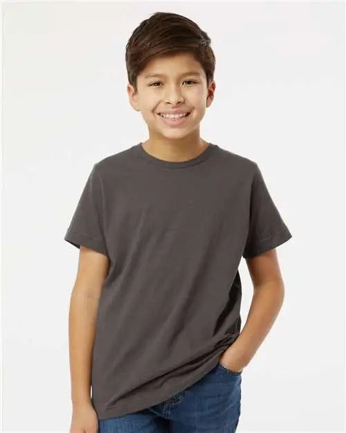 Lat 6101 Youth Fine Jersey Tee - Charcoal