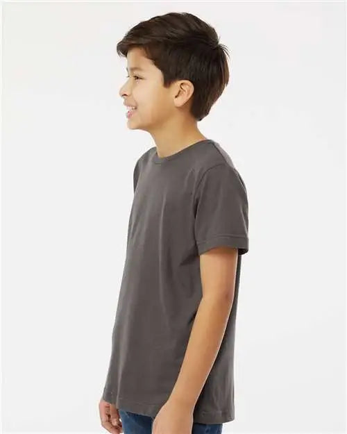 Lat 6101 Youth Fine Jersey Tee - Charcoal