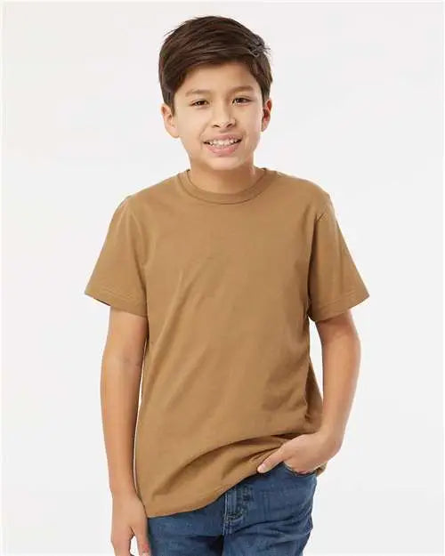 Lat 6101 Youth Fine Jersey Tee - Coyote Brown