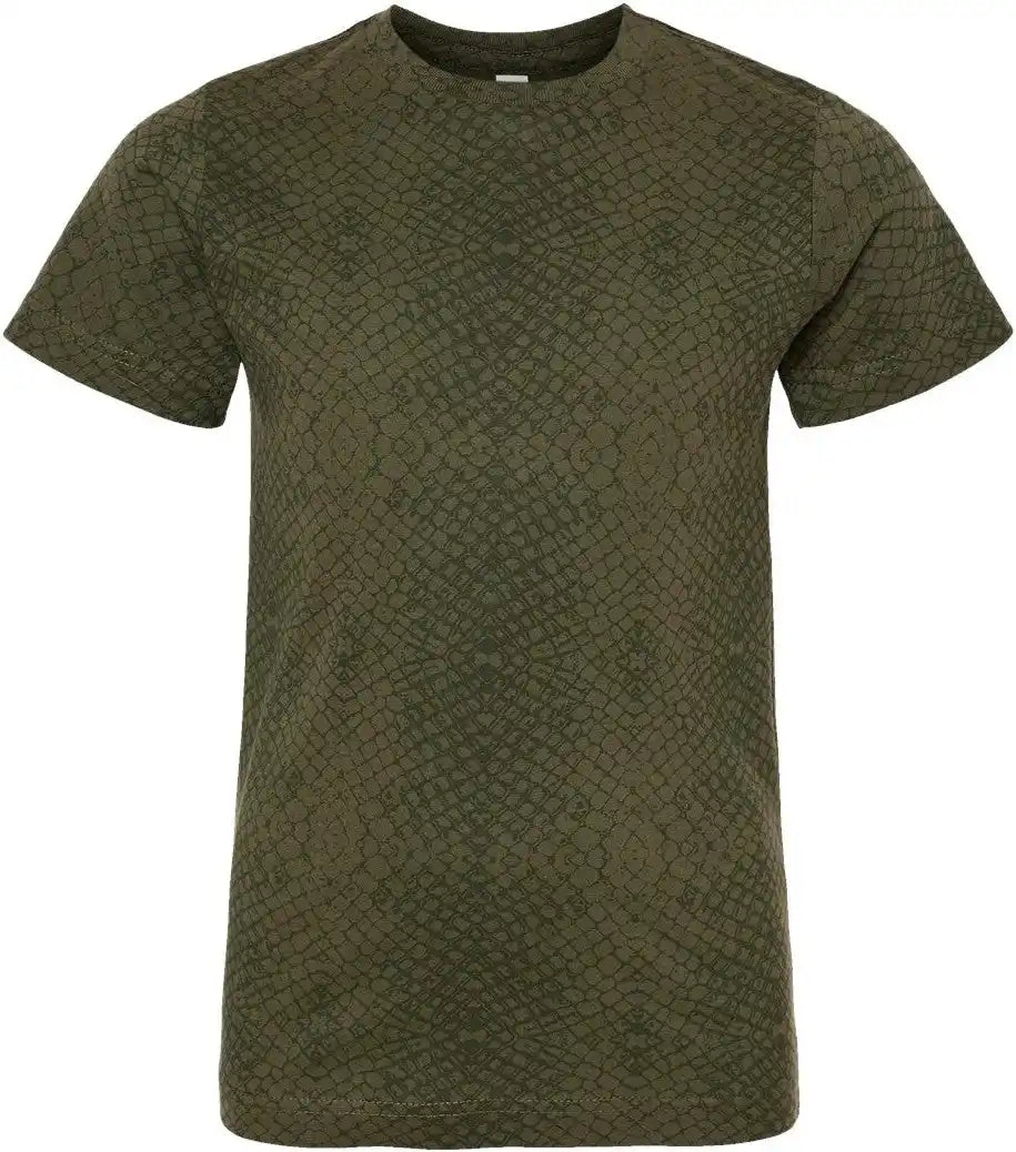 Lat 6101 Youth Fine Jersey Tee - Green Reptile - Xs