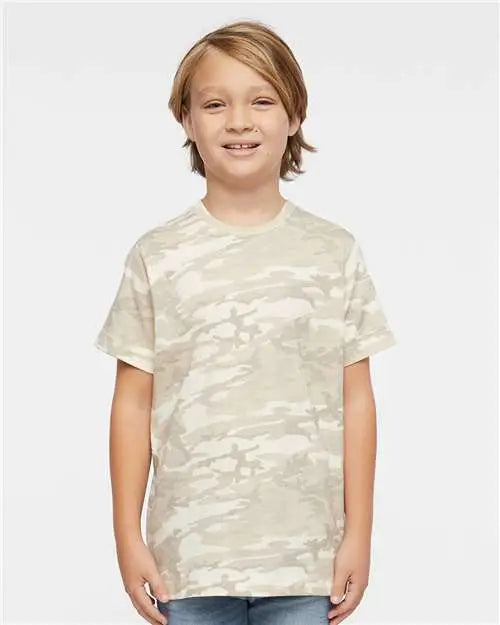 Lat 6101 Youth Fine Jersey Tee - Natural Camo
