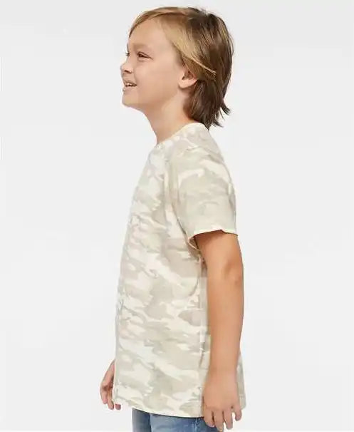 Lat 6101 Youth Fine Jersey Tee Natural Camo