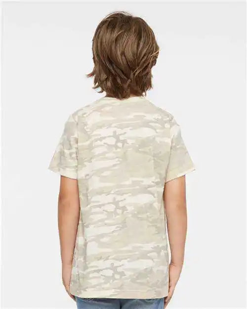 Lat 6101 Youth Fine Jersey Tee Natural Camo