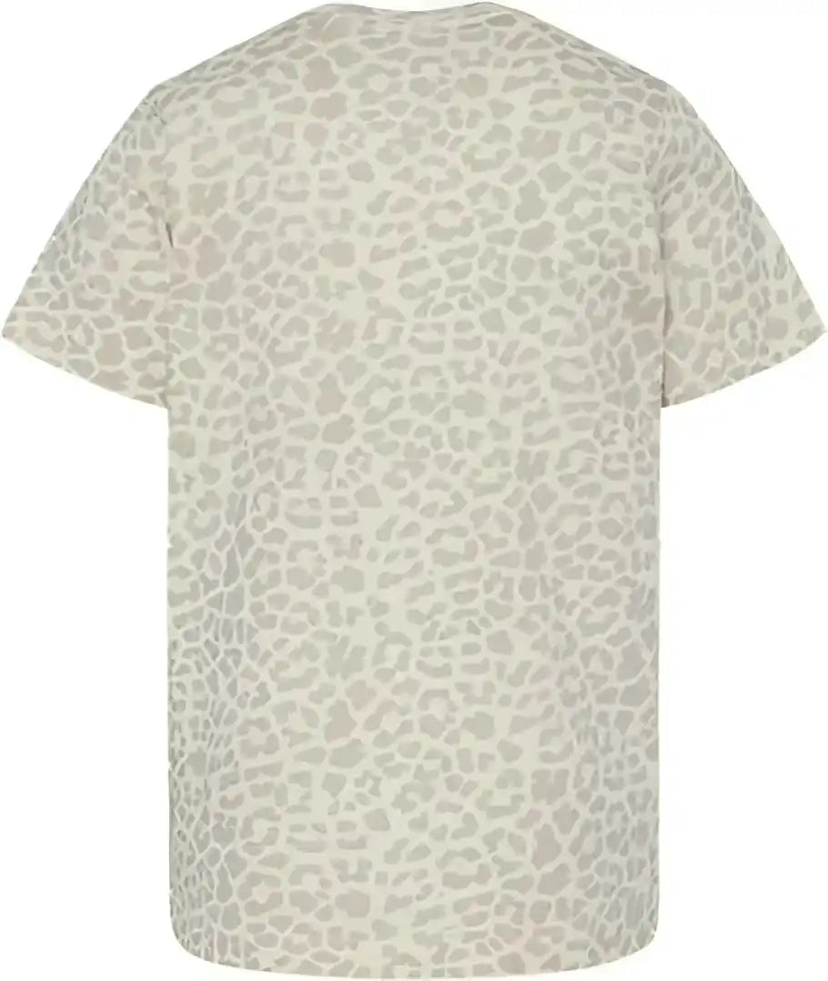 Lat 6101 Youth Fine Jersey Tee Natural Leopard