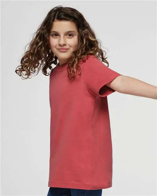 Lat 6101 Youth Fine Jersey Tee - Passionfruit