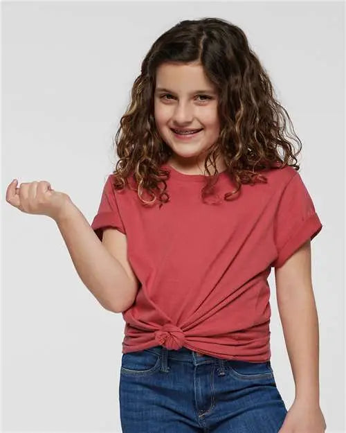 Lat 6101 Youth Fine Jersey Tee - Passionfruit