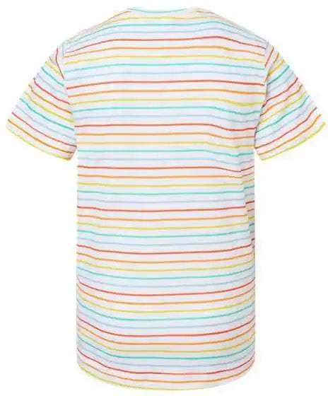 Lat 6101 Youth Fine Jersey Tee Rainbow Stripe
