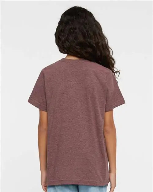 Lat 6101 Youth Fine Jersey Tee - Sangria Blackout